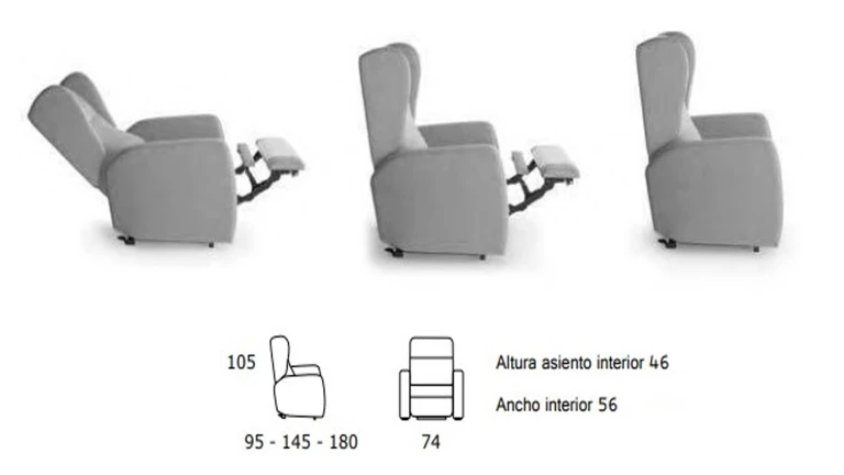 Fauteuil gériatrique grand confort avec caoutchouc ignifugé