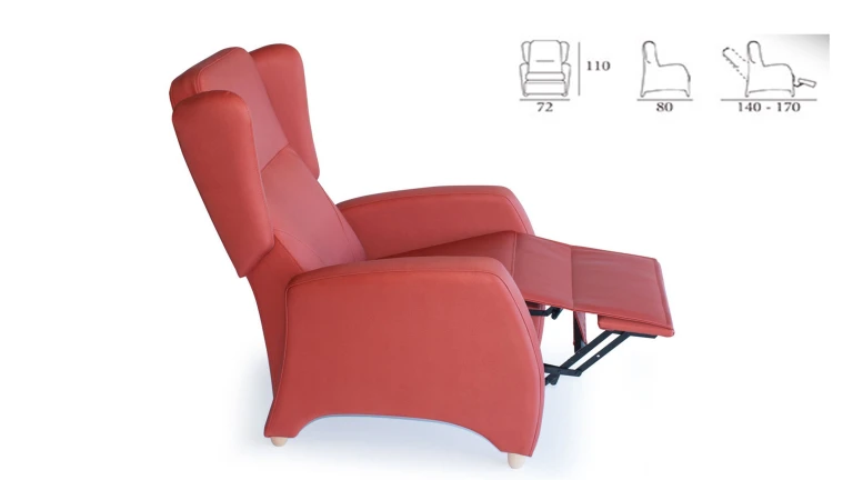 Fauteuil relax conçu pour la gériatrie et très facile à utiliser.