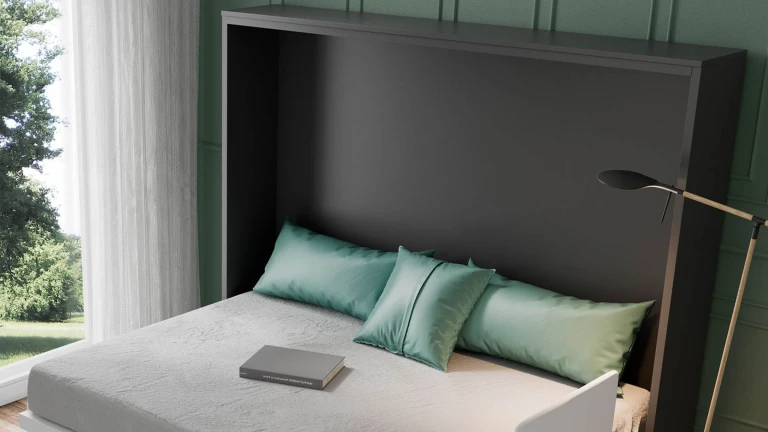 Lit escamotable horizontal avec bureau intégré fonctionnel