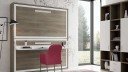 Lit superposé horizontal escamotable avec bureau intégré