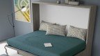 Lit escamotable horizontal autoporteur avec canapé coffre pour murs en plaques de plâtre