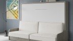 Lit escamotable horizontal autoporteur avec canapé coffre pour murs en plaques de plâtre