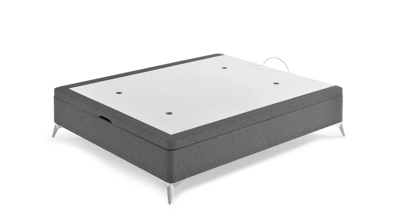 Lit coffre tissu pied métal | Boconfort