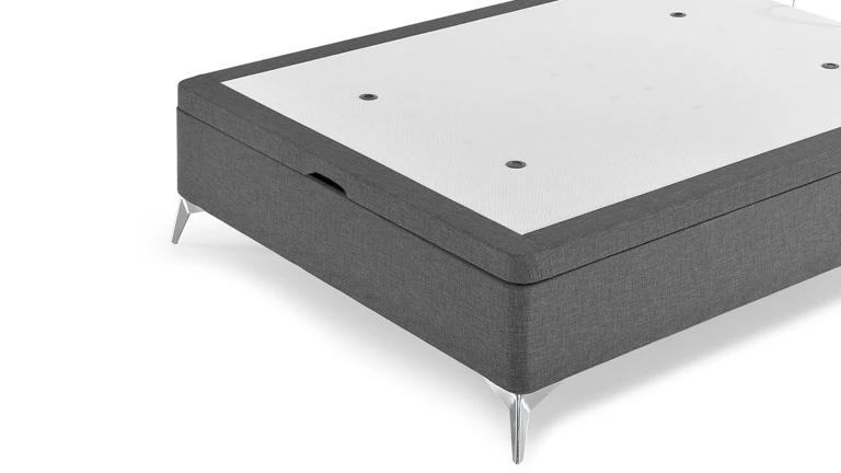 Lit coffre tissu pied métal | Boconfort