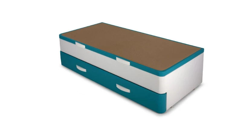 Lit coffre gigogne avec 2 lits dans un seul espace