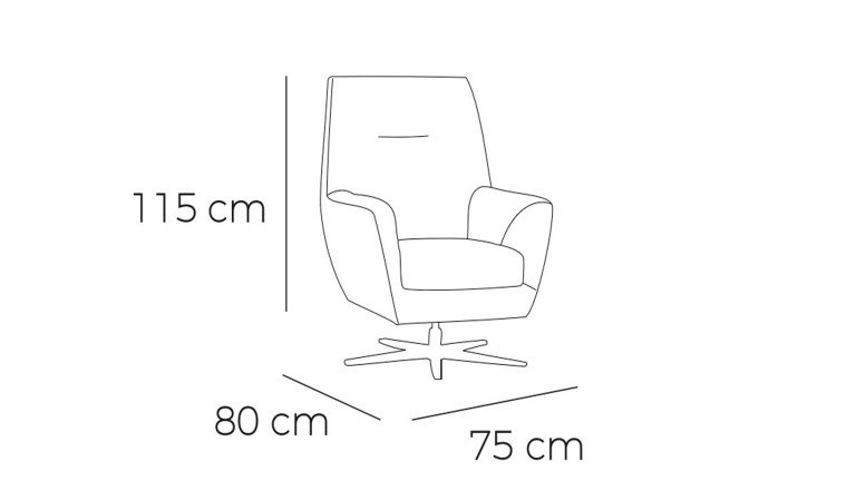 Fauteuil pivotant rembourré, grand confort et design