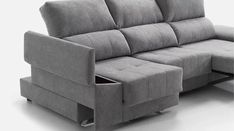 Canapé coulissant 2 ou 3 places design avec poufs intégrés