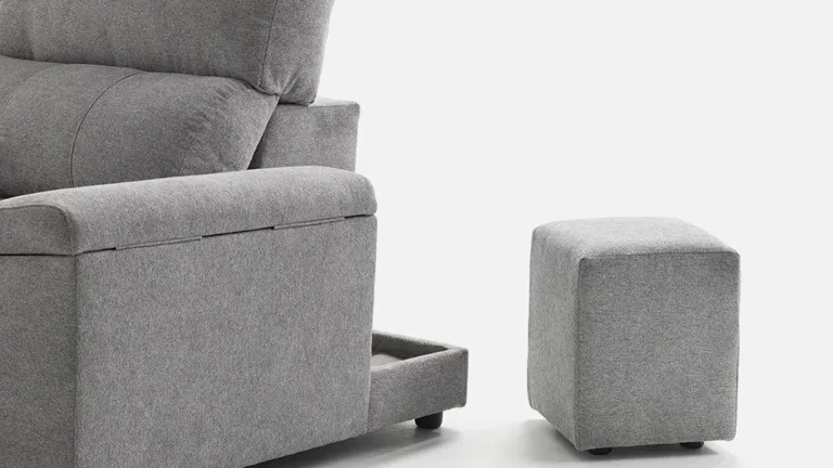 Canapé coulissant 2 ou 3 places design avec poufs intégrés