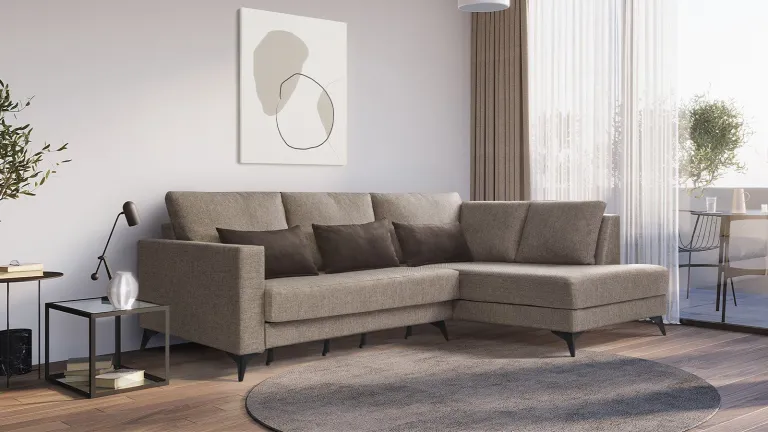 Canapé méridienne d'angle extra-coulissant