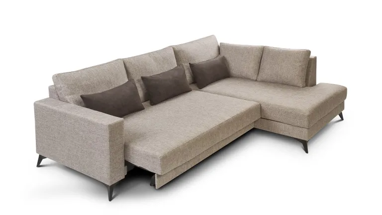 Canapé méridienne d'angle extra-coulissant