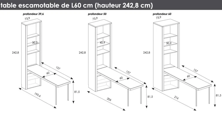 table escamotable cuisine bureau télé-travail