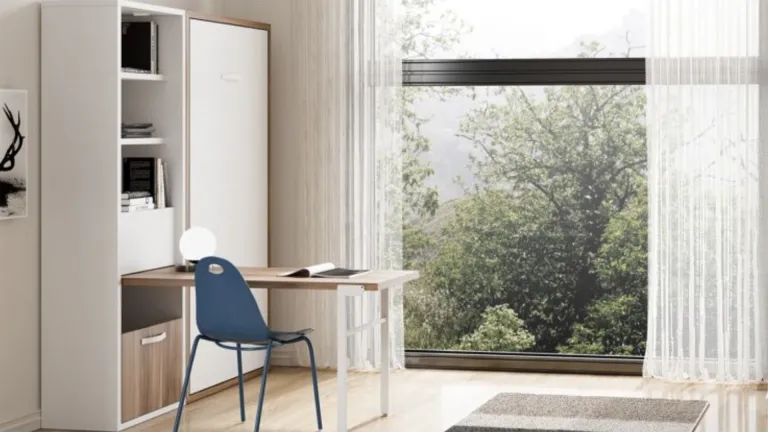 Lit escamotable avec bureau qui s'intègre parfaitement à tous les types d'environnements.