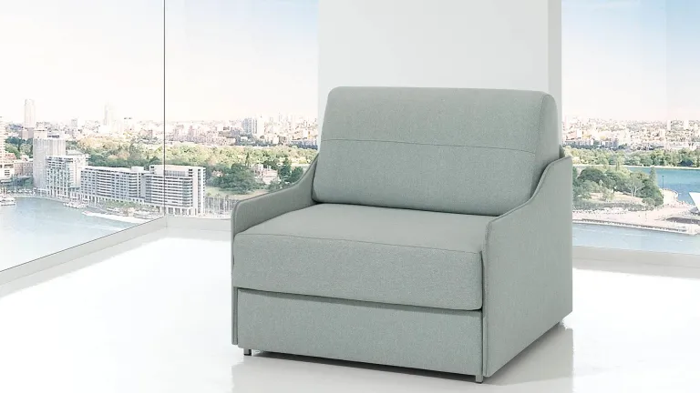 Fauteuil convertible rembourré avec plus de 40 couleurs disponibles.