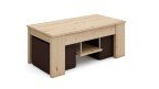 Table basse relevable avec poufs