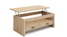 Table basse en bois avec 2 tiroirs inclus