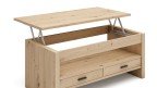 Table basse en bois avec 2 tiroirs inclus