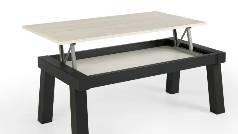 Table basse relevable avec pieds métal