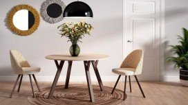 Table fixe design pied métal et plateau anti rayures