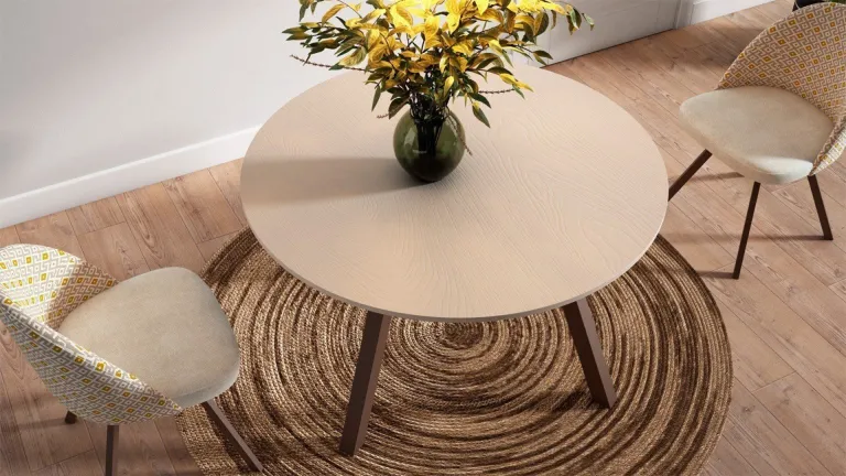 Table fixe design pied métal et plateau anti rayures