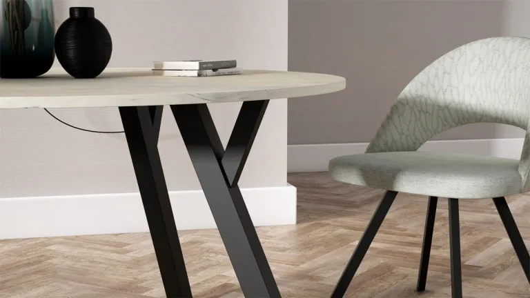 Table fixe design pied métal et plateau anti rayures