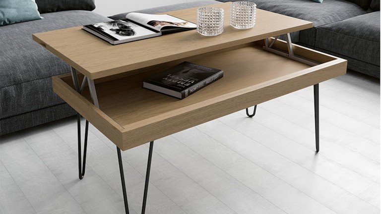 Table basse relevable bois massif