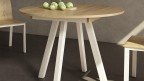 Table ronde extensible en bois et métal