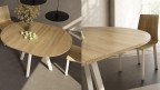 Table ronde extensible en bois et métal