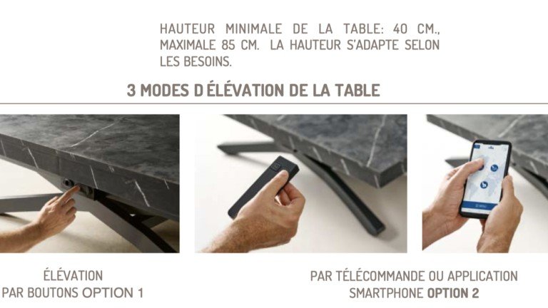 Table relevante électrique de grande qualité