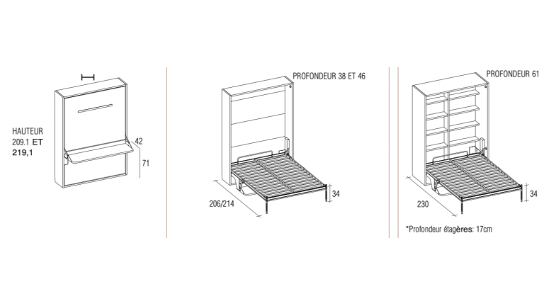 Lit escamotable avec rangement