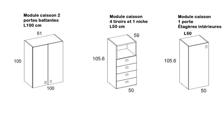 Lit escamotable superposé haut de gamme avec rangement