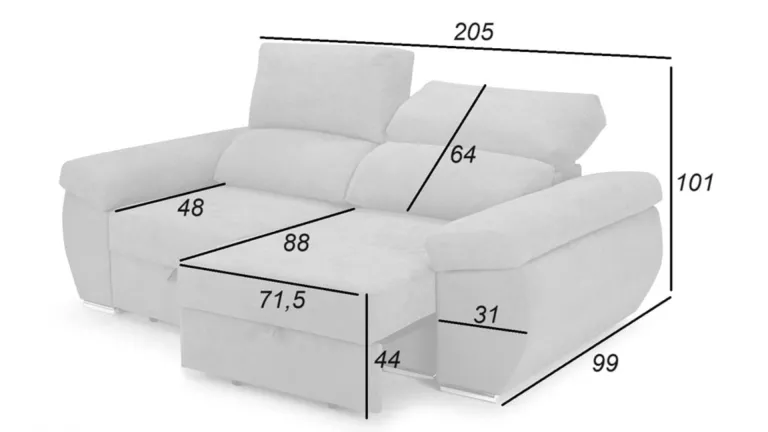 Canapé extra coulissant grand confort
