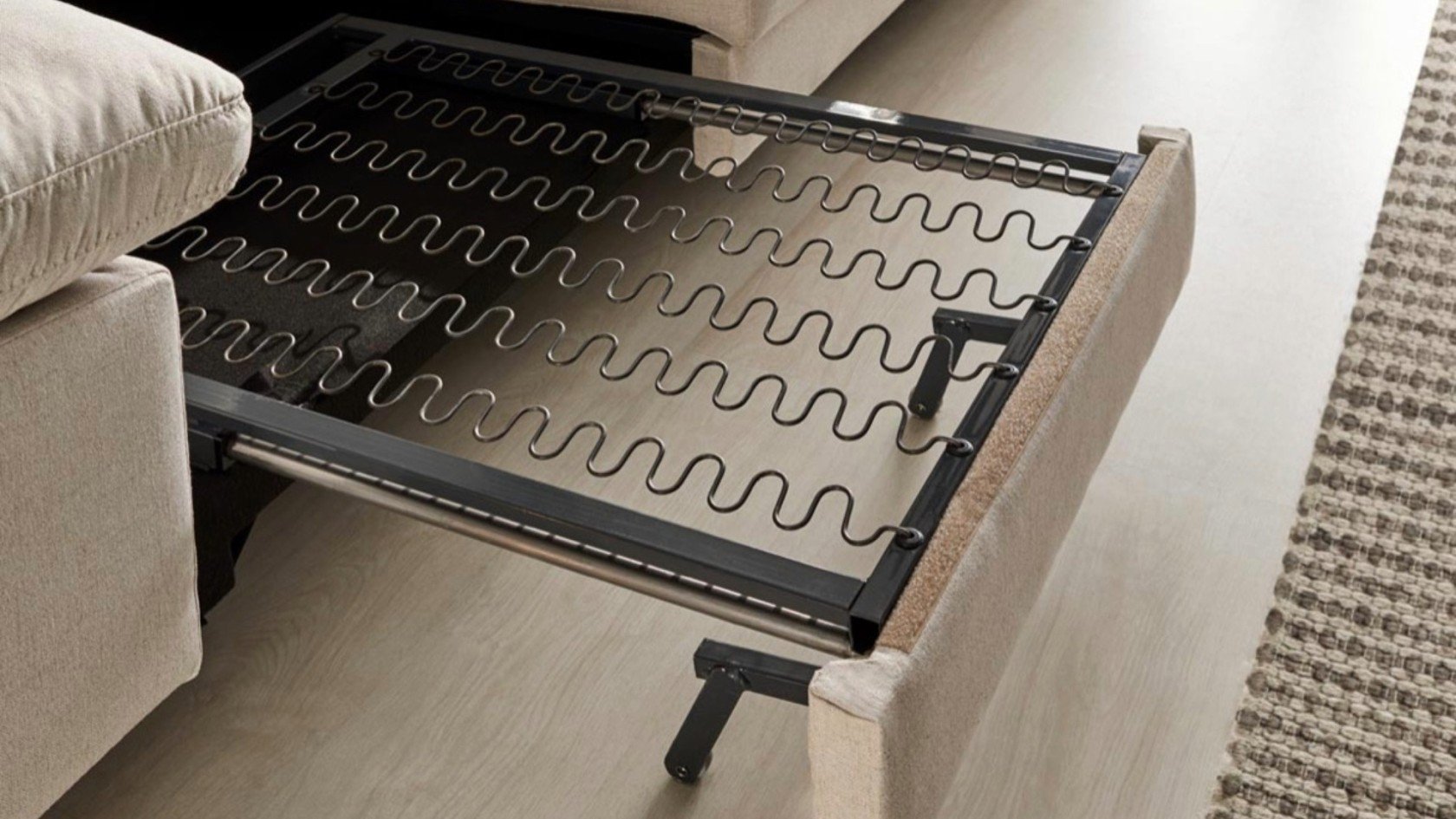 Canapé d'angle avec assises extra coulissantes avec tissu anti taches et déperlant