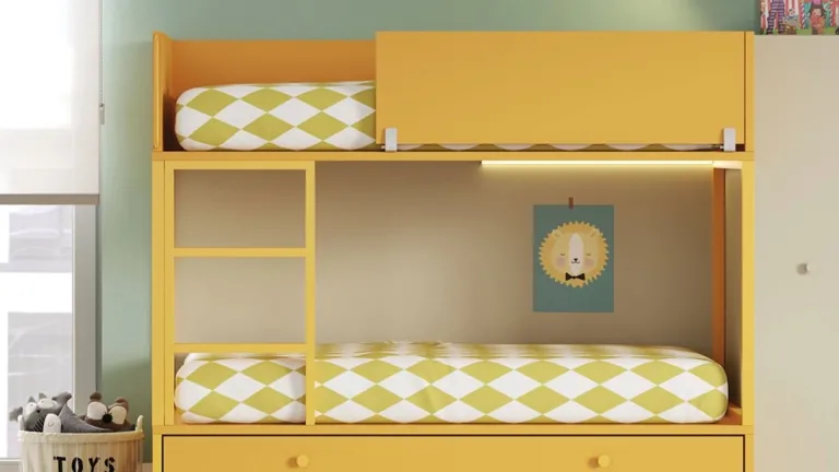 Lit superposé en bois écologique avec barrière très sécurisée