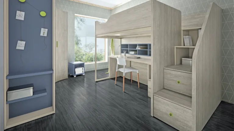 Lit superposé avec bureau BLAYE