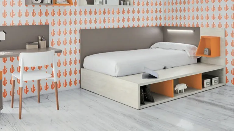 Lit coffre en bois avec ouverture latérale avec rangement à un prix avantageux