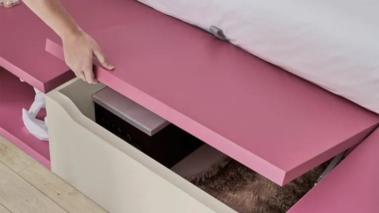 Lit coffre en bois avec ouverture latérale avec rangement à un prix avantageux