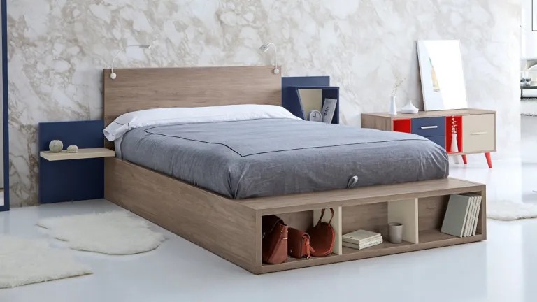 Lit coffre en bois avec ouverture latérale avec rangement à un prix avantageux