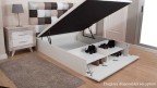 lit coffre en bois naturel avec porte rangement