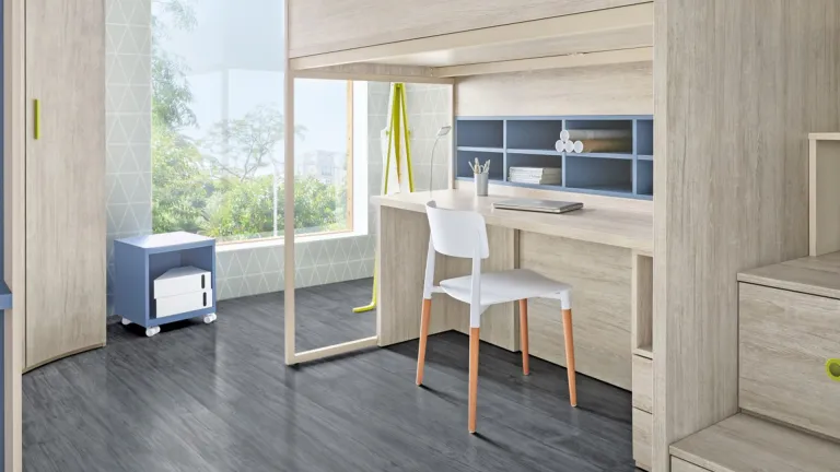 Lit superposé en bois avec bureau à un prix avantageux