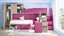 Lit superposé en bois avec bureau coulissant et dressing à un prix avantageux