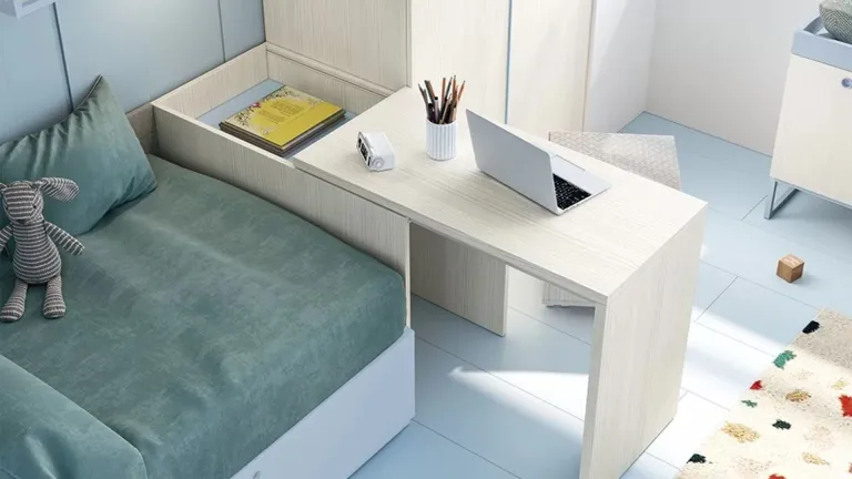 Lit avec bureau coulissant WILO