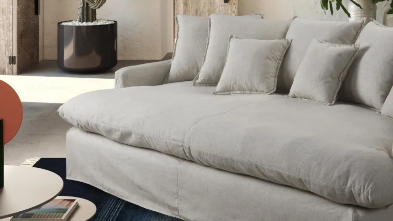 Méridienne géante très grand confort et lin naturel