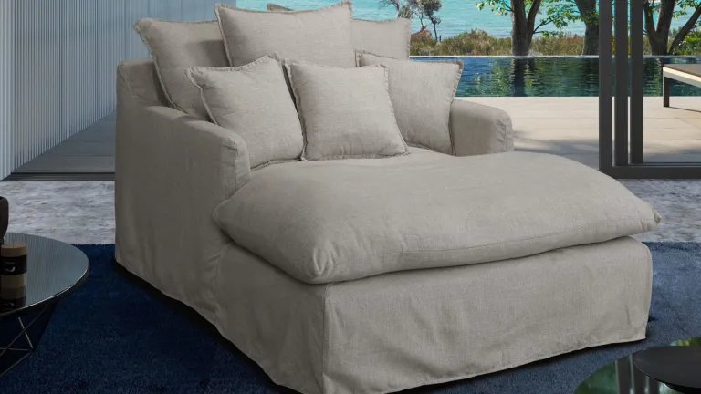 Méridienne géante très grand confort et lin naturel