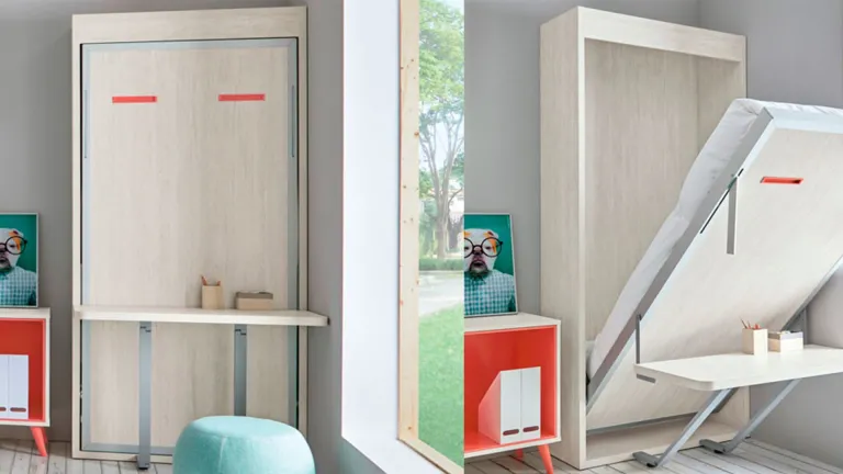 Lit escamotable haut de gamme avec table à manger et bureau