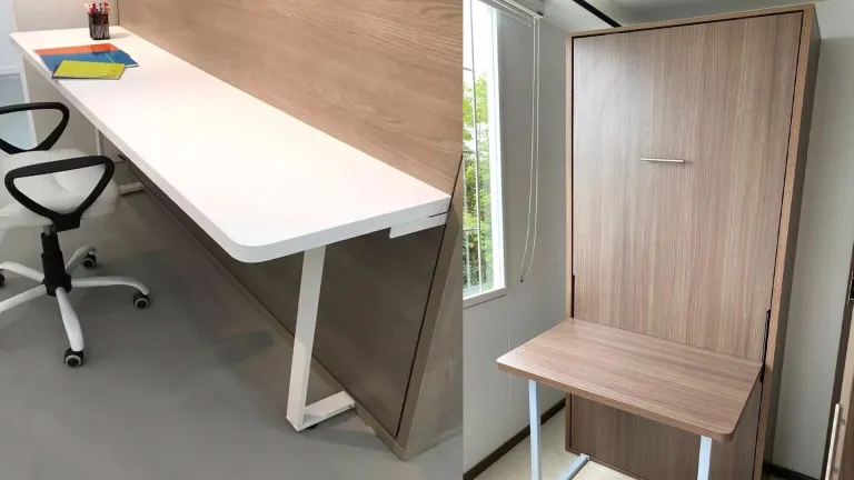 Lit escamotable haut de gamme avec table à manger et bureau