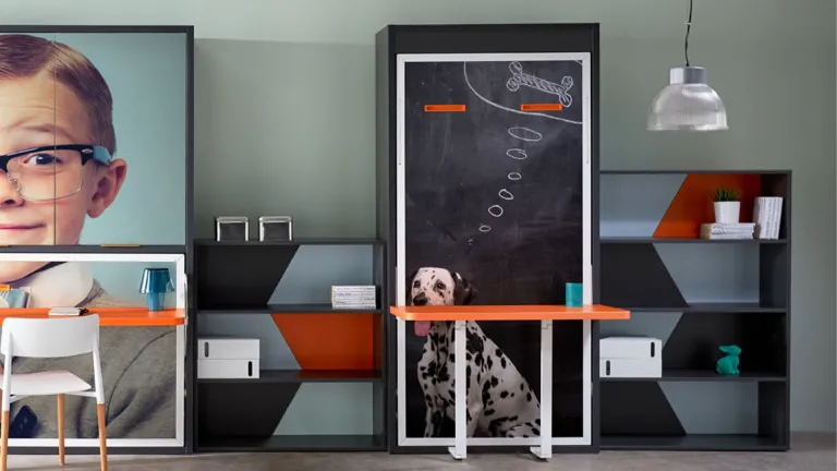 Lit escamotable haut de gamme avec table à manger et bureau