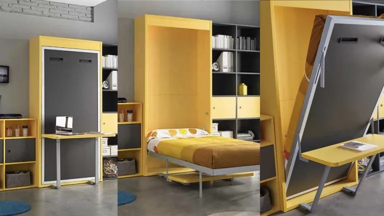 Lit escamotable haut de gamme avec table à manger et bureau