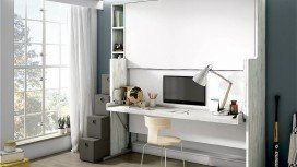 Lit superposé escamotable à ouverture horizontale au design élégant