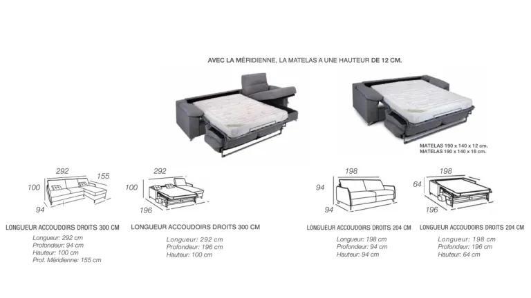 L'assise, les accoudoirs et les dossiers sont entièrement déhoussables pour faciliter le nettoyage