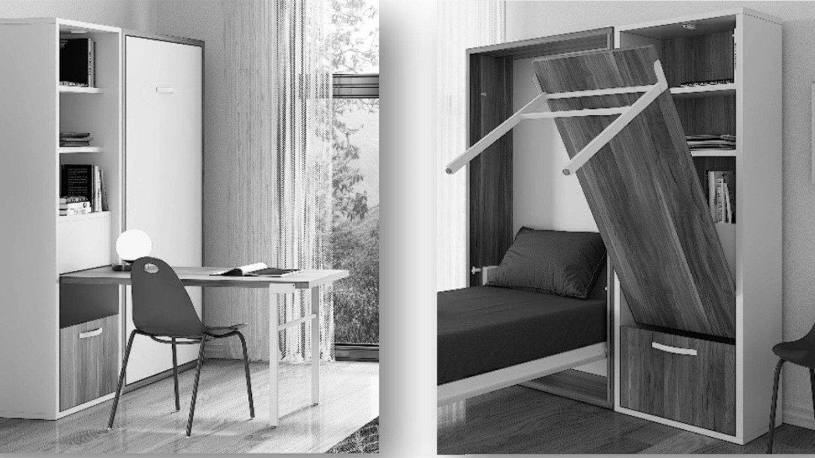 Module bureau table escamotable | Boconfort